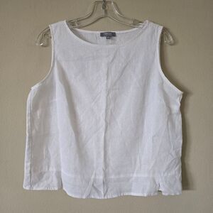 Habitat Women's Size S Sleeveless Casual‎ Tank White Coastal Lagenlook Summer